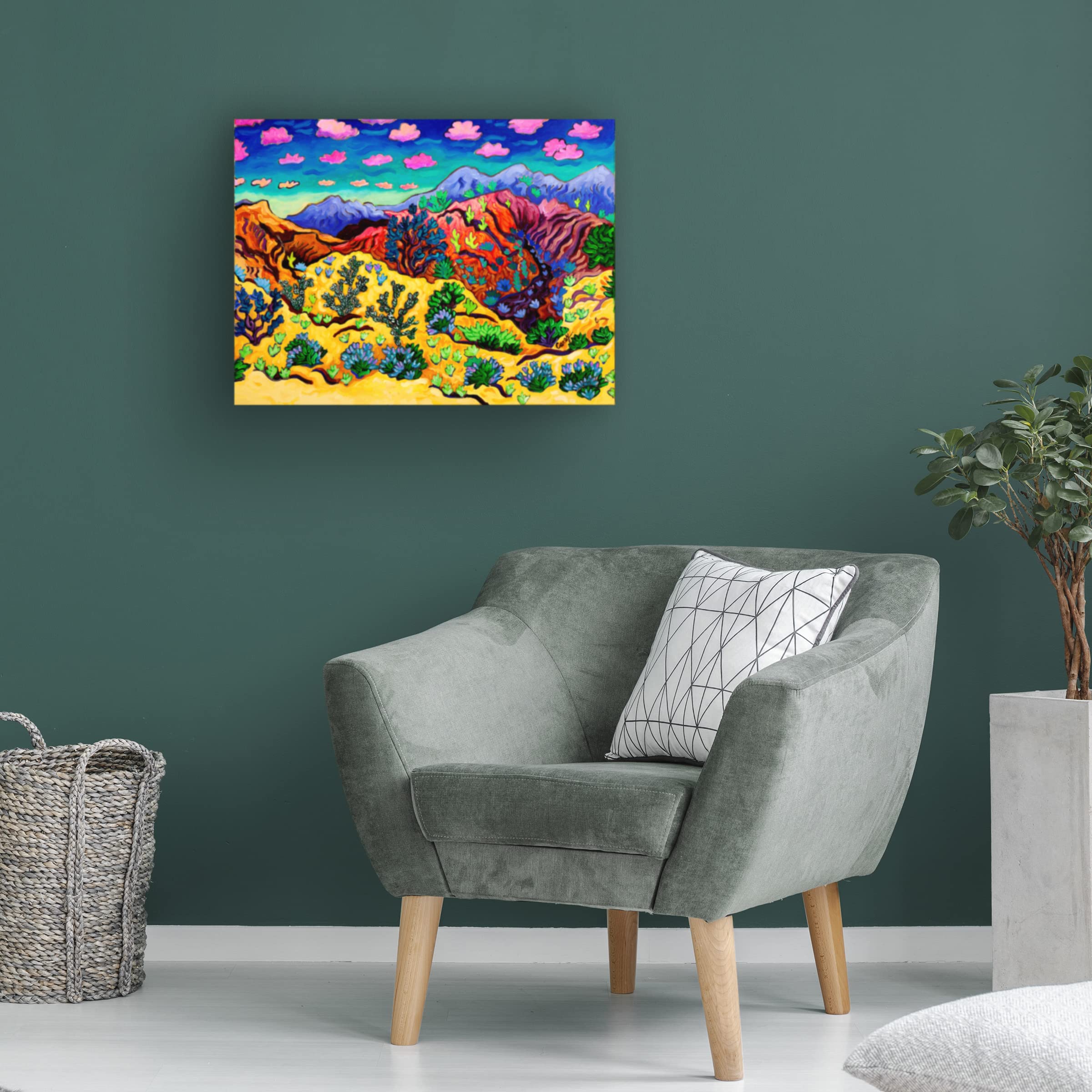 Trademark Fine Art 'Transported' by Cathy Carey - Stretched Canvas Wall Art Print for Living Room, Bedroom & Office Decor | Modern Abstract Landscape Painting