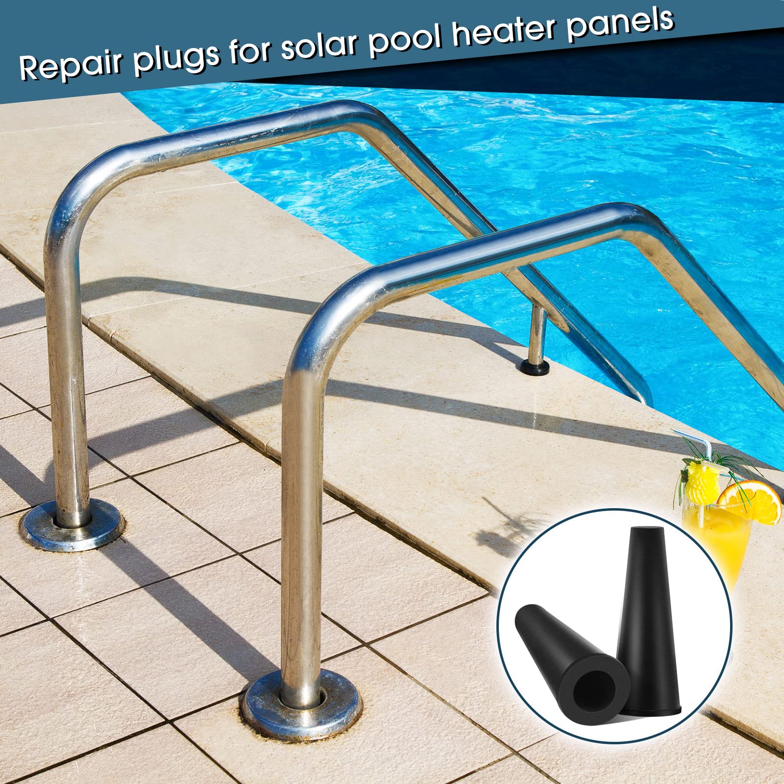 60 Pcs Solar Pool Heater Repair Plugs Kit - 0.325