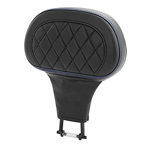 Rider Backrest Black Blue Stitching