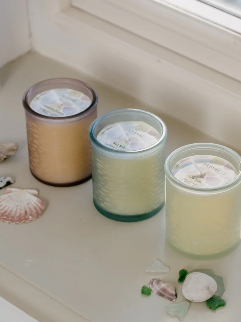 St Eval Beachcombing Glass Candle - Sea Mist Scented Candle | Coastal Home Decor for Relaxation & Aromatherapy