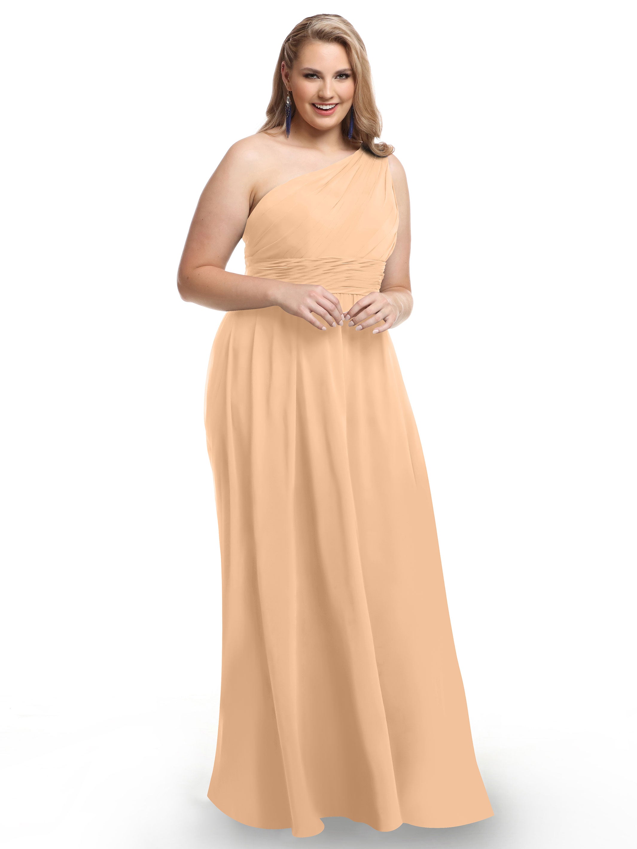 Elegant One Shoulder A-Line Chiffon Bridesmaid Dress with Ruching - Perfect for Weddings, Formal Events & Special Occasions