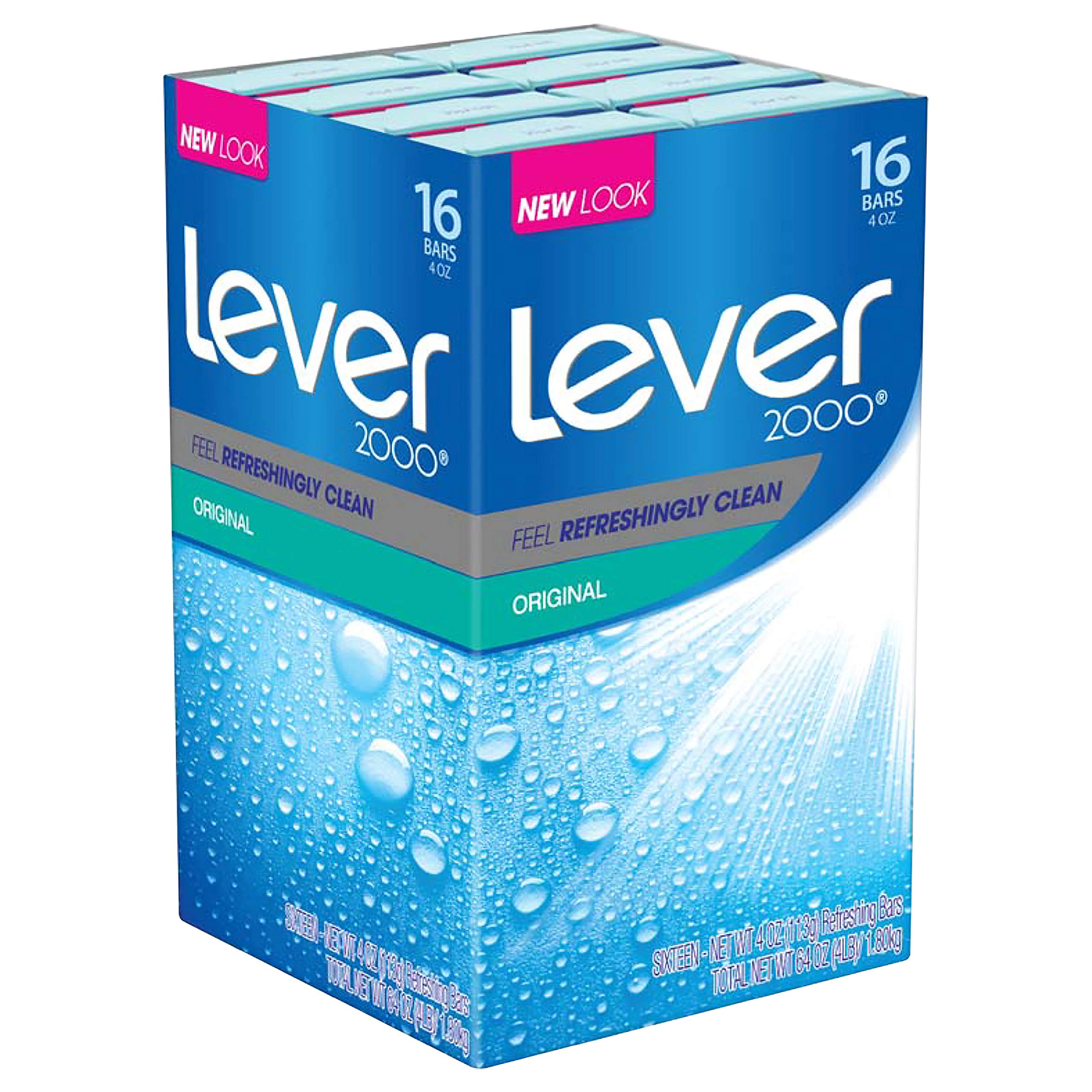 Lever 2000 Original Scent Bar Soap - 4 oz (16 Bars) | Antibacterial Body Wash for Daily Hygiene & Freshness - Perfect for Home, Gym & Travel Use