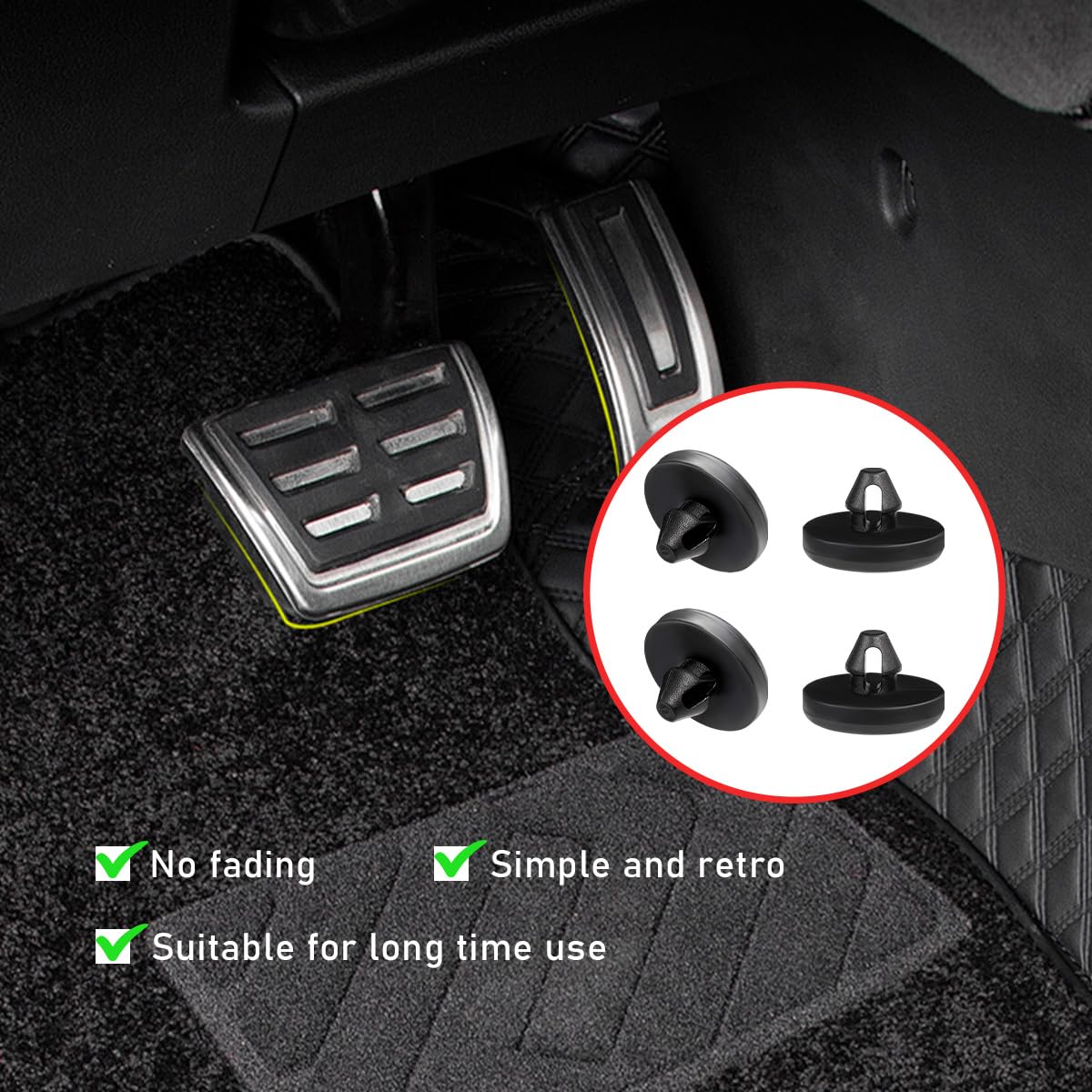 4 PCS Brake Switch Stopper - Car Brake Pedal Stop Pad Replacement Compatible with 90541-06036, Automotive Brake Light Switch Pad & Clutch Pedal Stopper - Perfect for Toyota, Lexus & More - Improve Driving Safety & Prevent Brake Light Issues