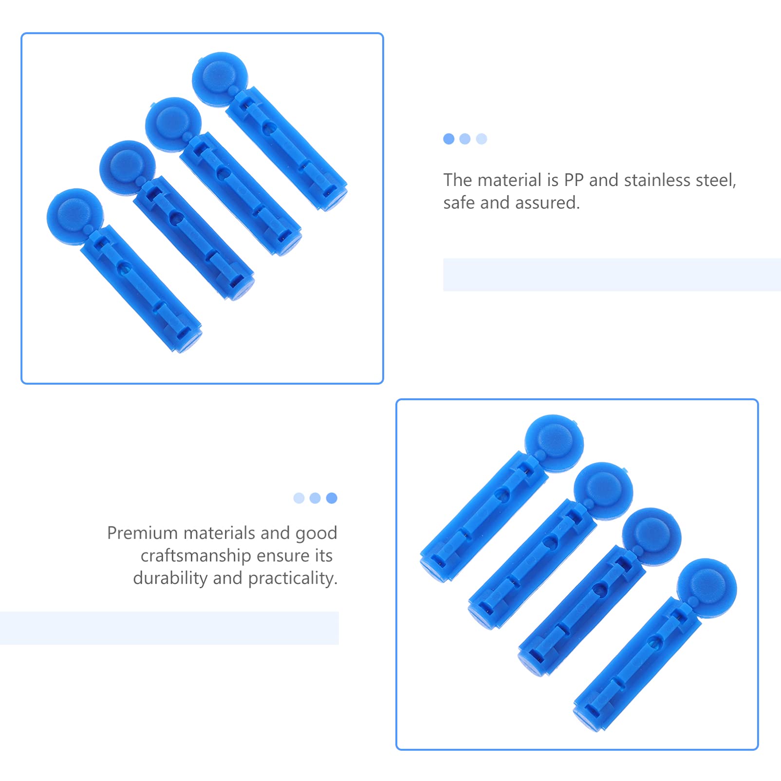EXCEART 200Pcs Disposable Sterile Blood Lancet Needles - Twist Top Glucose Testing Lancets for Painless Blood Collection (Blue) | Perfect for Diabetic Monitoring & Home Blood Sugar Testing