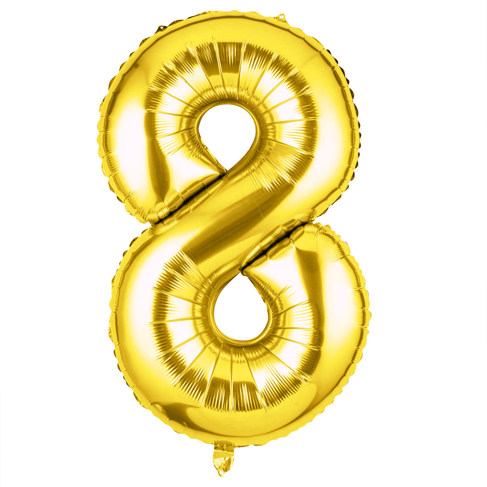 Balloonify Gold Mylar Number 8 Balloon - 40 Inch Large Foil Balloon for Birthday Party Decorations (1 Count Box) - Perfect for Anniversary, Graduation, and Baby Shower Celebrations