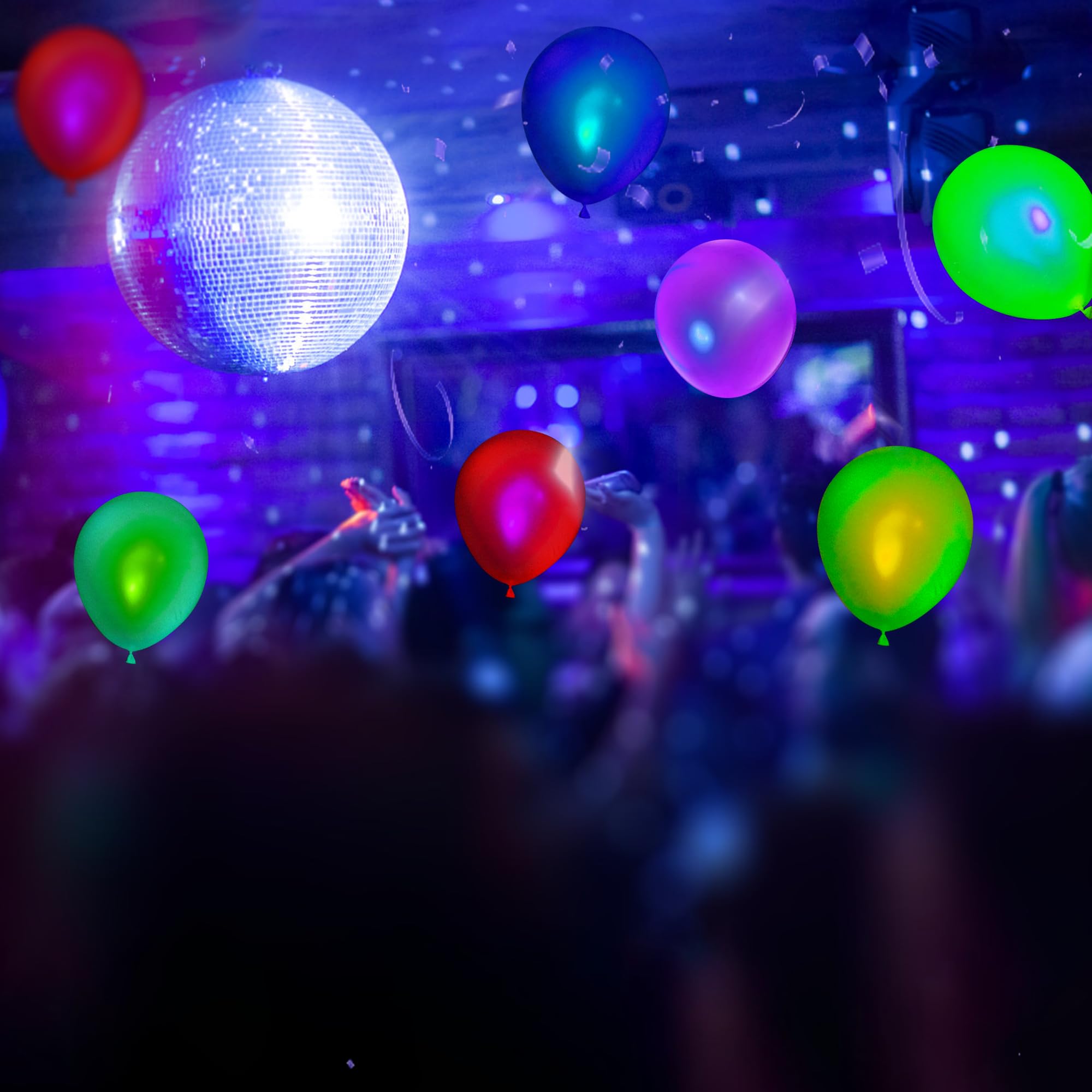 100 Pcs UV Neon Balloons - Blacklight Reactive Fluorescent Party Balloons for 80s Theme, Birthday, Wedding, Glow Party | Glow in the Dark Decorations for Night Events, Raves & Club Parties