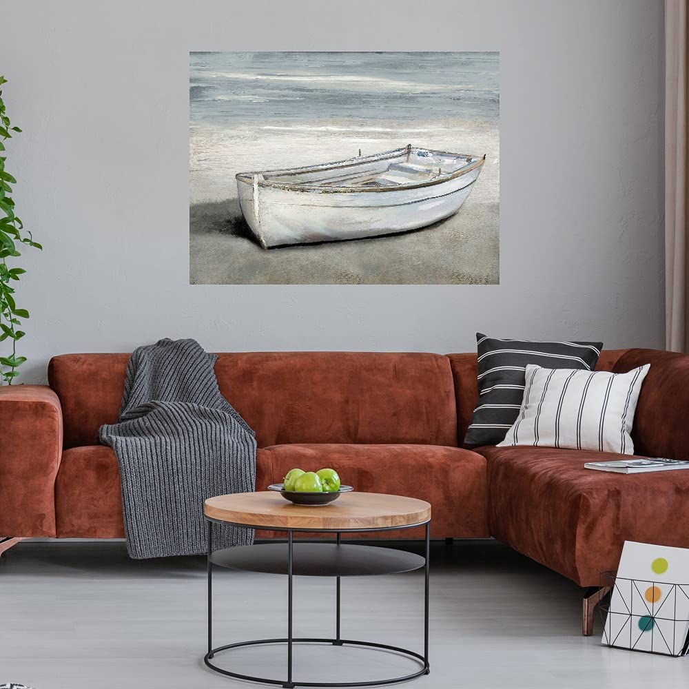 Beached Fine Art Canvas Wall Decor by Artist Mark Chandon - 46x35 Inch Ready-to-Hang Painting for Living Room, Bedroom, Office & More - Coastal Home Decor Perfect for Beach Houses & Nautical Themed Interiors