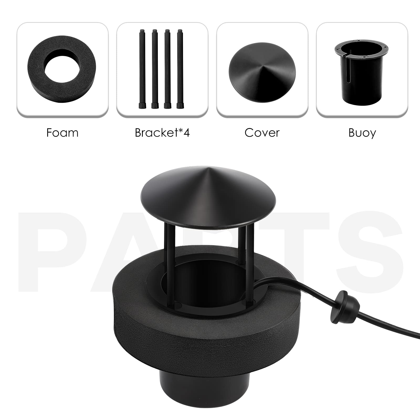 Mxmoonant Black Splash Guard & Float for Single-Head Ultrasonic Mist Maker - Water Depth Over 10cm/3.94inch (Mist Maker Not Included) - Perfect for Humidifiers, Aromatherapy Diffusers & Indoor Water Features