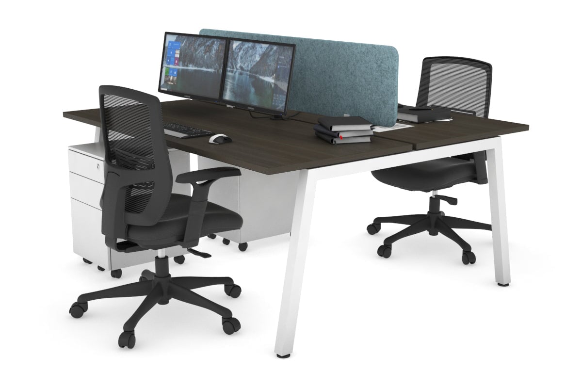Quadro 2 Person Office Workstation Desk [1400L x 700W] - Perfect for Shared Workspaces & Collaborative Office Environments