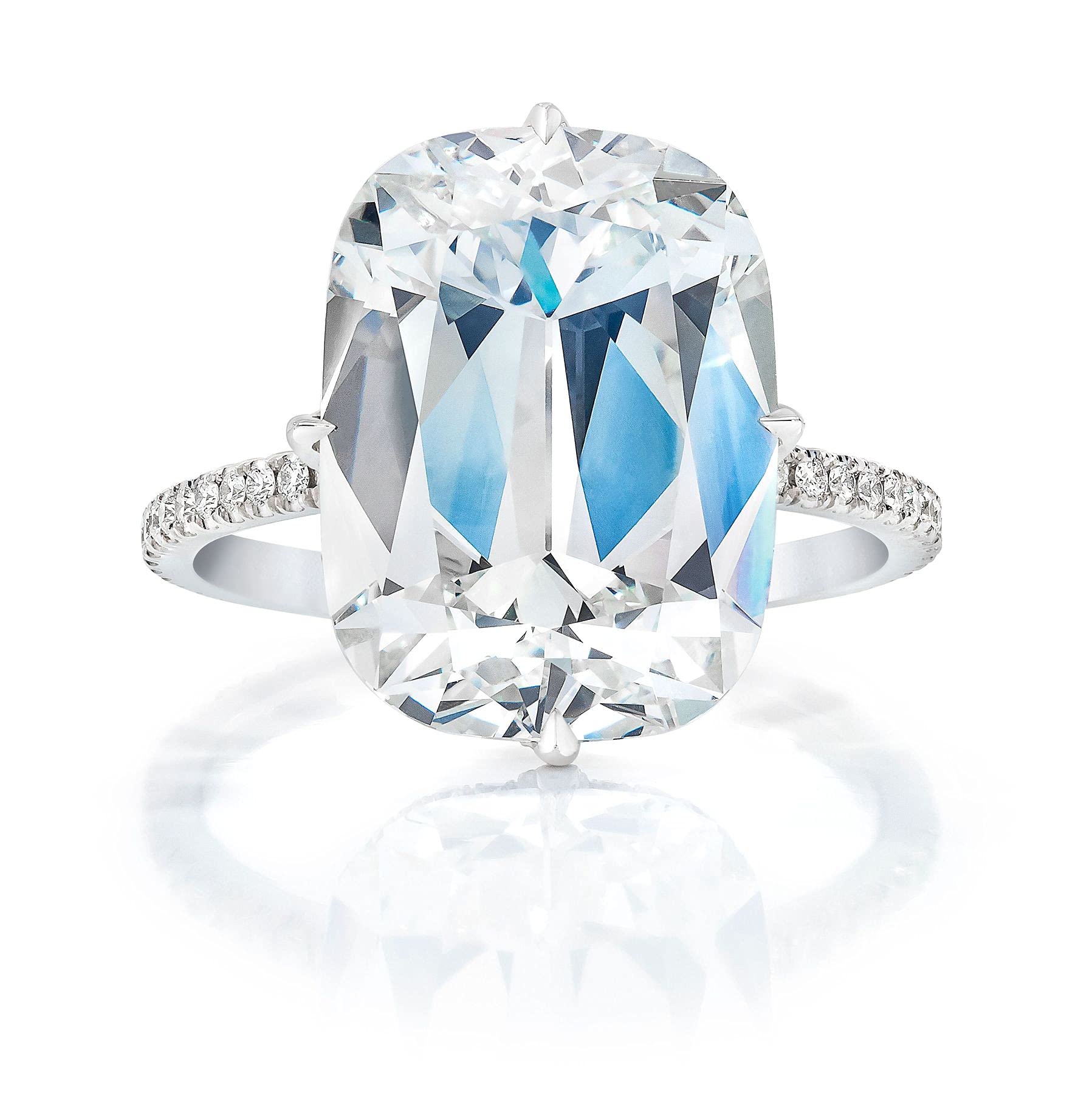 4.98TCW Old European Cushion Cut Hidden Halo Moissanite Engagement Ring - VVS1 Colorless Solitaire Wedding Band for Women, Anniversary Gift, Promise Ring (Perfect for Proposals, Bridal Jewelry & Special Occasions)