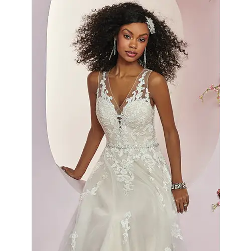 Camille by Rebecca Ingram Wedding Dress Sample Sale - Elegant Lace Bridal Gown for Church Ceremony & Beach Weddings