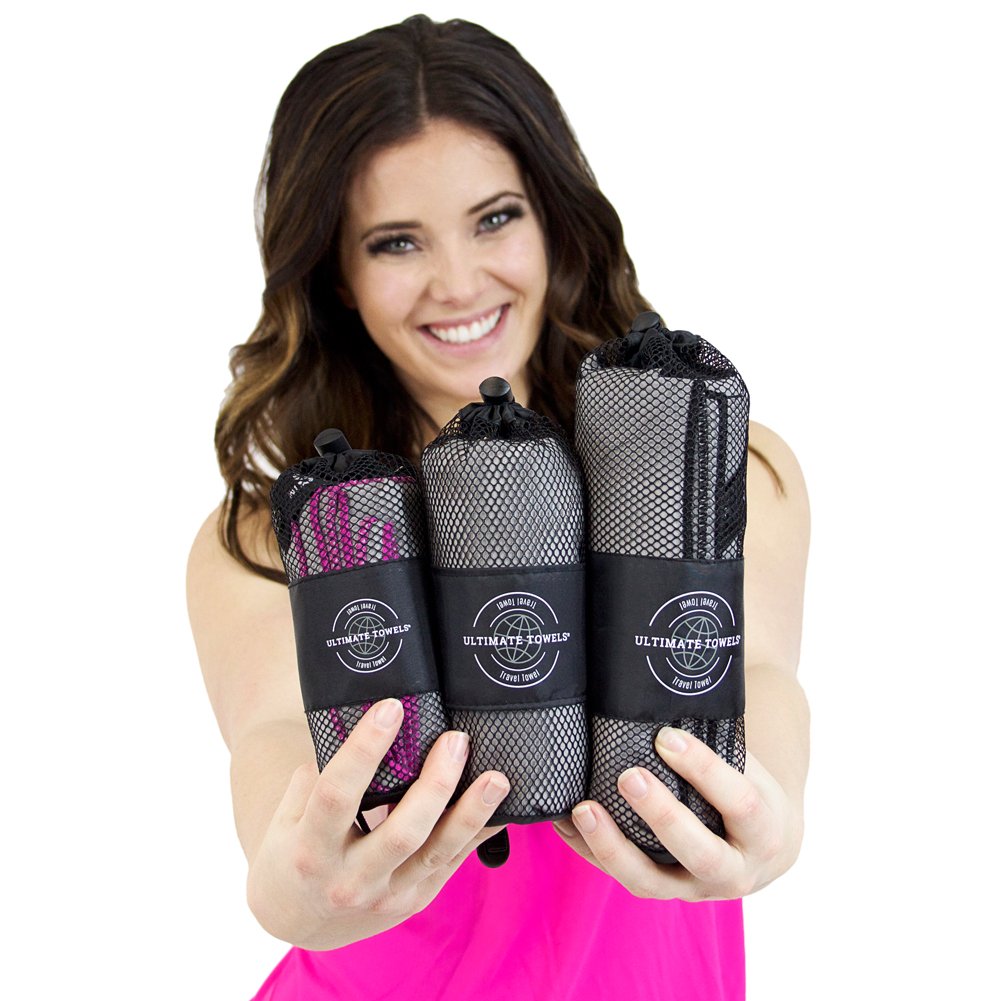 Ultra Absorbent Quick Dry Microfiber Travel Towel - Lightweight & Compact for Camping, Beach, Pool, Gym, Yoga & Swimming - Perfect for Outdoor Adventures & Sports Activities