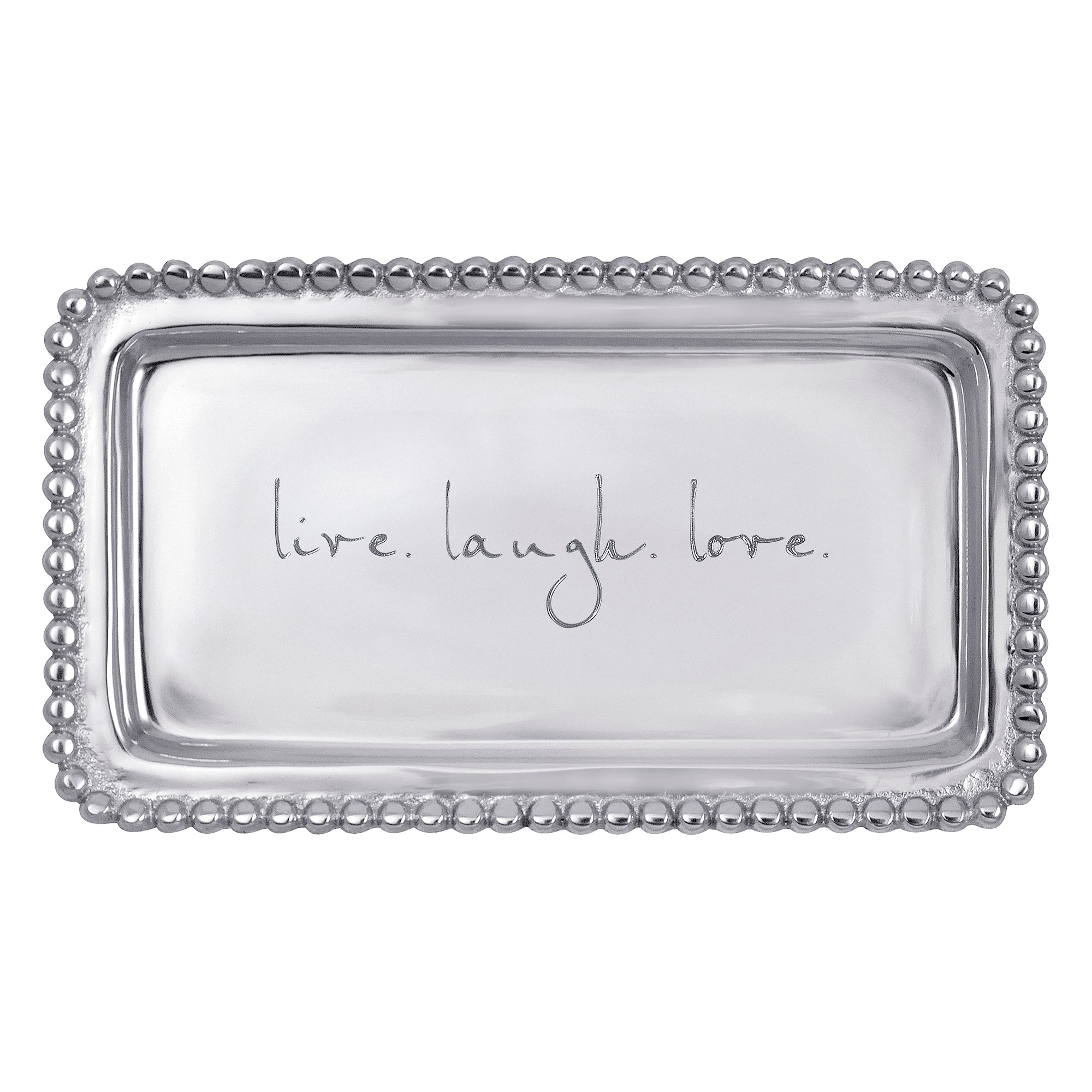 Live Laugh Love Beaded Tray - Elegant Decorative Tray for Jewelry, Keys & Home Decor | Perfect for Vanity, Coffee Table & Gift Giving