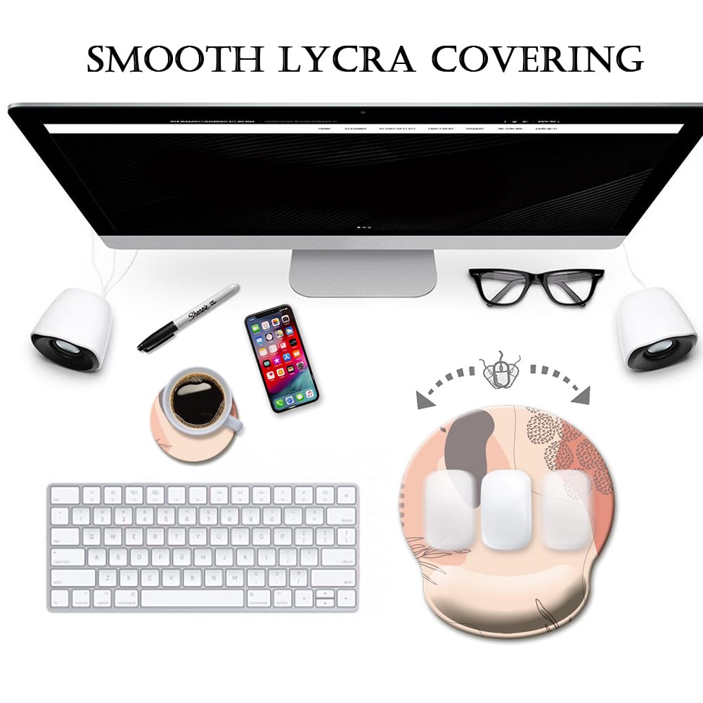 HOPONY Ergonomic Mouse Pad with Wrist Support Gel - Comfortable Computer Mouse Pad for Laptop & PC - Pain Relief Wrist Rest Mousepad with Non-Slip Rubber Base (9 x 10 inches) - Perfect for Office, Gaming & Long Computer Work Sessions