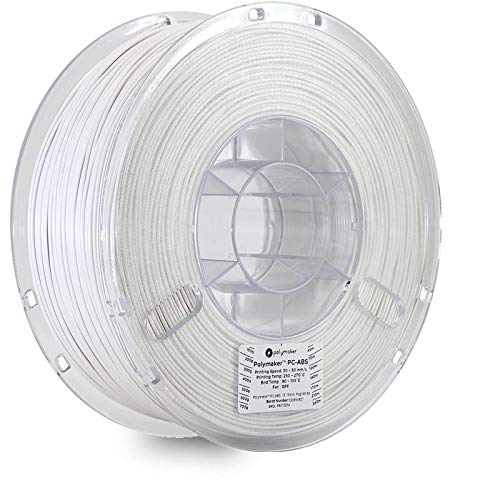 Polymaker PC-ABS 3D Printer Filament 1.75mm - 1kg Spool White, High Strength & Heat Resistant Polycarbonate Blend Filament for Tough Prints - Ideal for Functional Prototypes, Automotive Parts & Engineering Applications