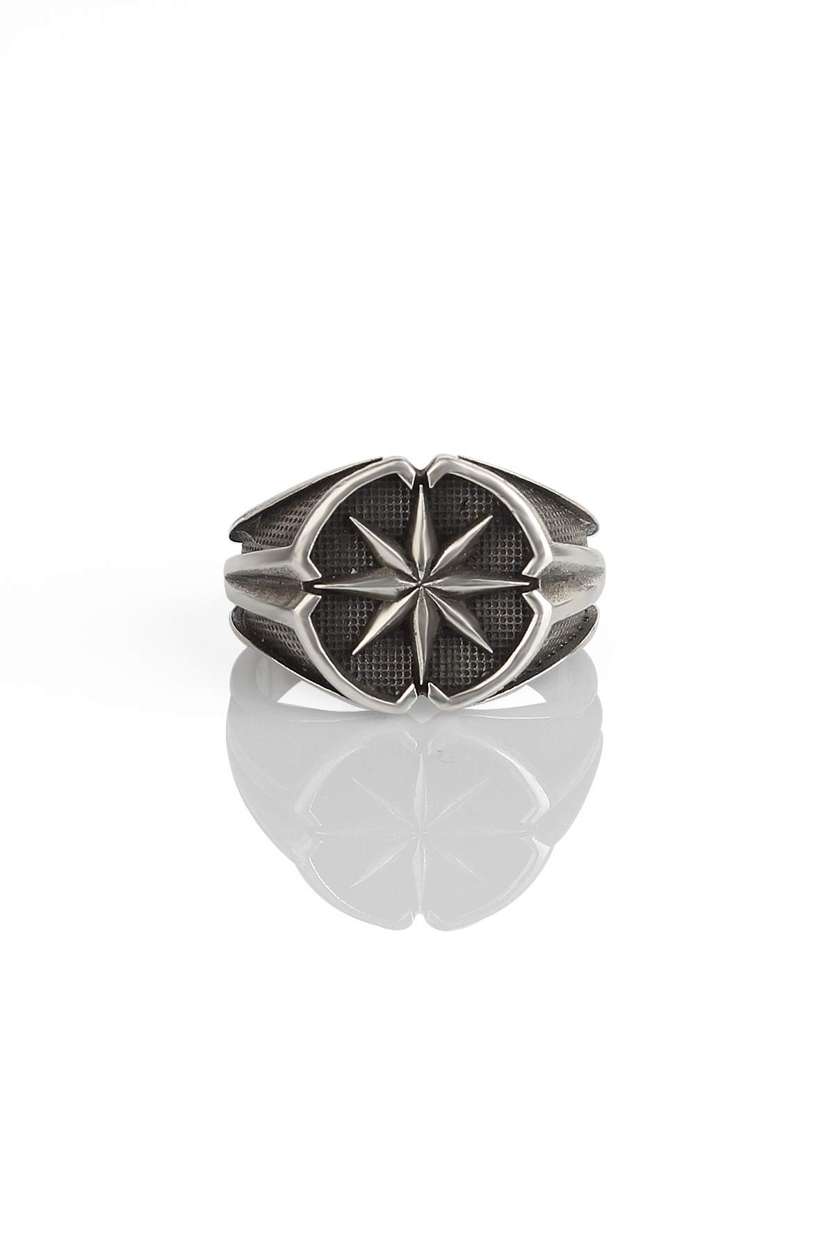 925 Sterling Silver Men's Compass Ring - Handmade Nautical Sailor Ring for Men, Durable & Hypoallergenic Silver Jewelry - Perfect Gift for Adventurers, Travelers & Outdoor Enthusiasts