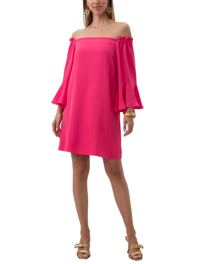 Trina Turk Women's Off The Shoulder Summer Dress - Floral Print, Stretchy Fabric, Perfect for Beach Vacations, Date Nights & Cocktail Parties