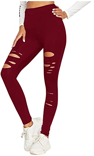 Burgundy Ripped Warrior Legging