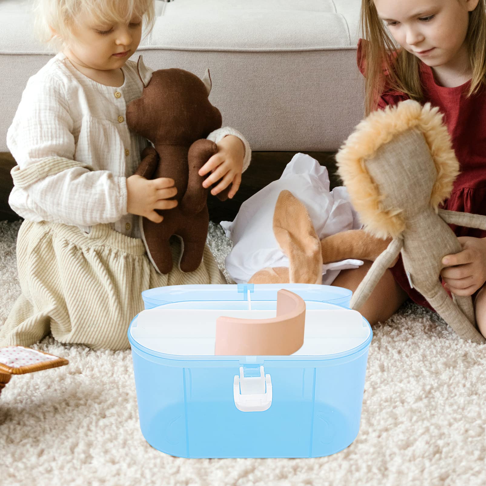 Double Layer Suitcase Toy Storage Box - Desktop Organizer for Kids Toys, Crafts & Office Supplies | Perfect for Home, School & Travel Organization
