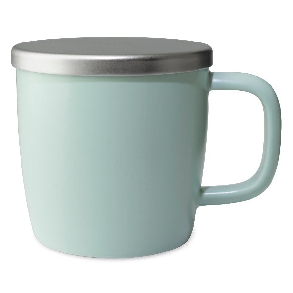 FORLIFE Small Dew Mug with Infuser & Lid - 11oz Ceramic Tea Cup with Strainer - Perfect for Loose Leaf Tea, Herbal Infusions & Hot Beverages at Home or Office
