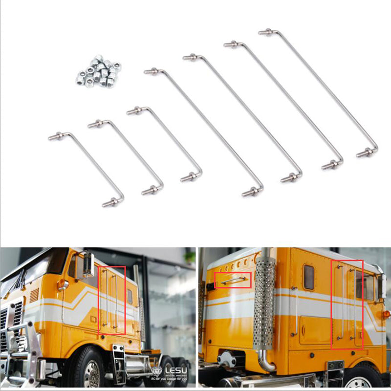 LESU Metal Cab Side Guard Protective Net Exhauster Handrails Air Filter for 1/14 DIY TAMIYA RC Globe KING Tractor Truck - Heavy Duty Protection for RC Model Trucks, Off-Road Adventures & Display Collections