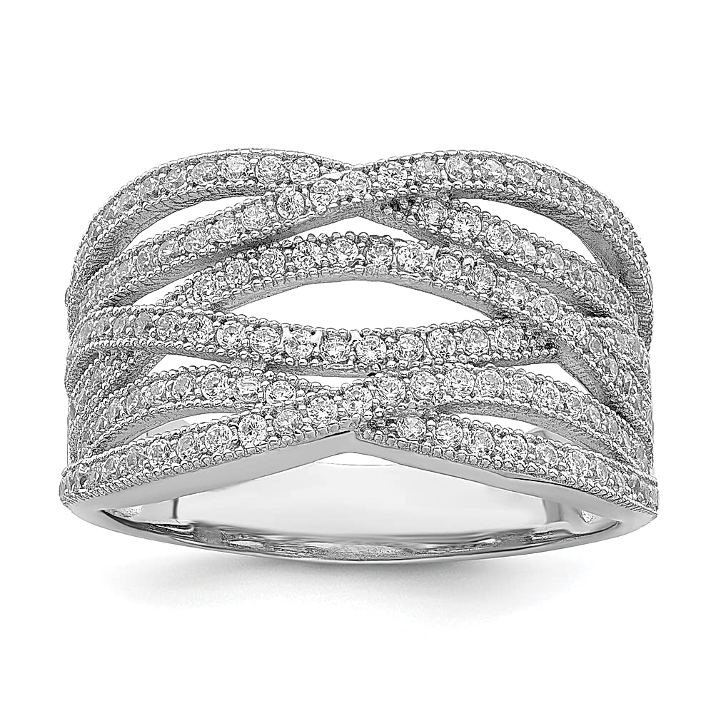 925 Sterling Silver Cubic Zirconia CZ Band Ring for Women - Elegant Fine Jewelry Gift for Her - Perfect for Anniversaries, Birthdays & Special Occasions