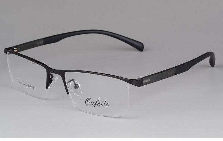 Bclear Men's Eyeglasses - Semi-Rimless Square Frame with Alloy Metal, Lightweight & Durable for Work, Reading, and Daily Wear