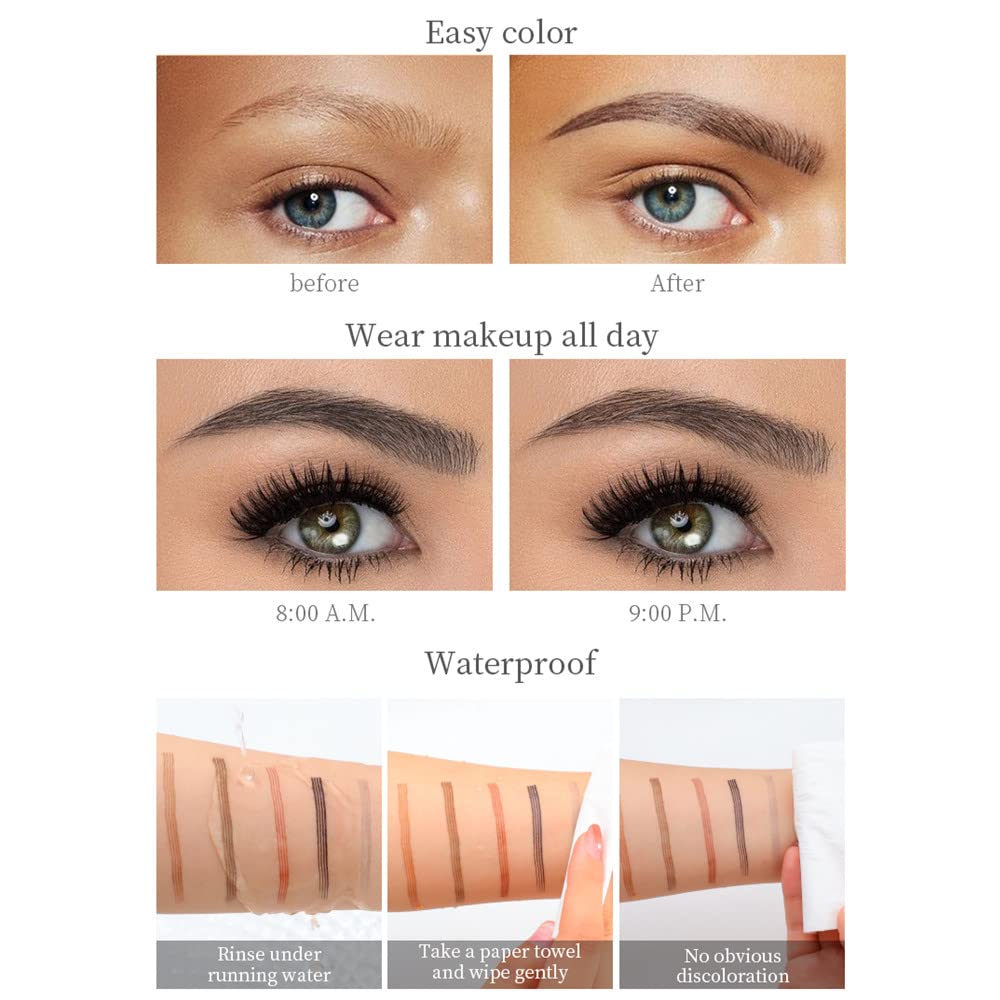 JMason Waterproof Tattoo Eyebrow Pencil - Professional Long Lasting Makeup with Quick Drying No Smudge Formula, 4-Point Tip Design (02 Dark Brown) for Everyday Makeup & Special Occasions