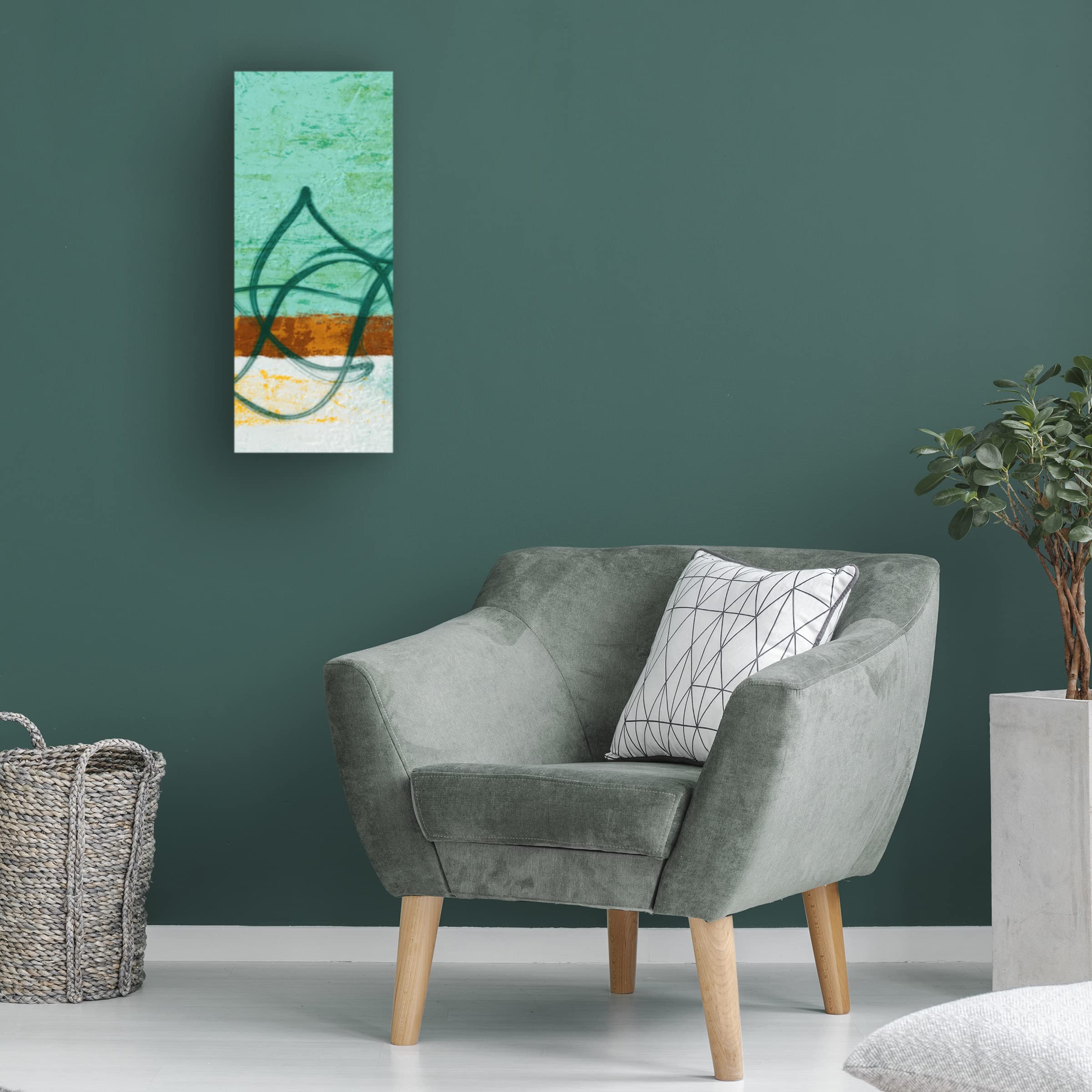Trademark Fine Art 'Flowing Along II' Canvas Wall Art by Alonzo Saunders - Modern Abstract Painting for Living Room, Bedroom & Office Decor