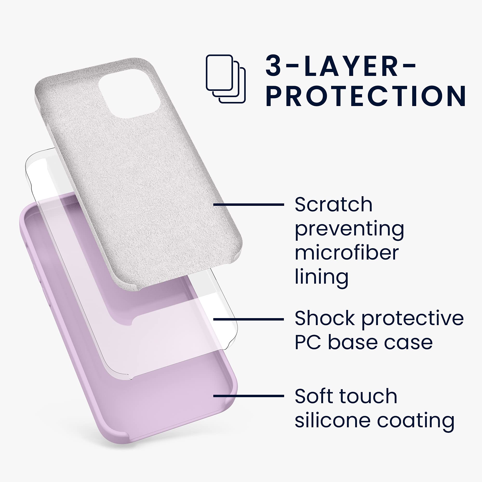 kwmobile Premium TPU Silicone Case for Apple iPhone 12 Mini - Soft Matte Finish, Shockproof Protection - Mauve Pink Phone Cover (Perfect for Everyday Use, Work & Travel)