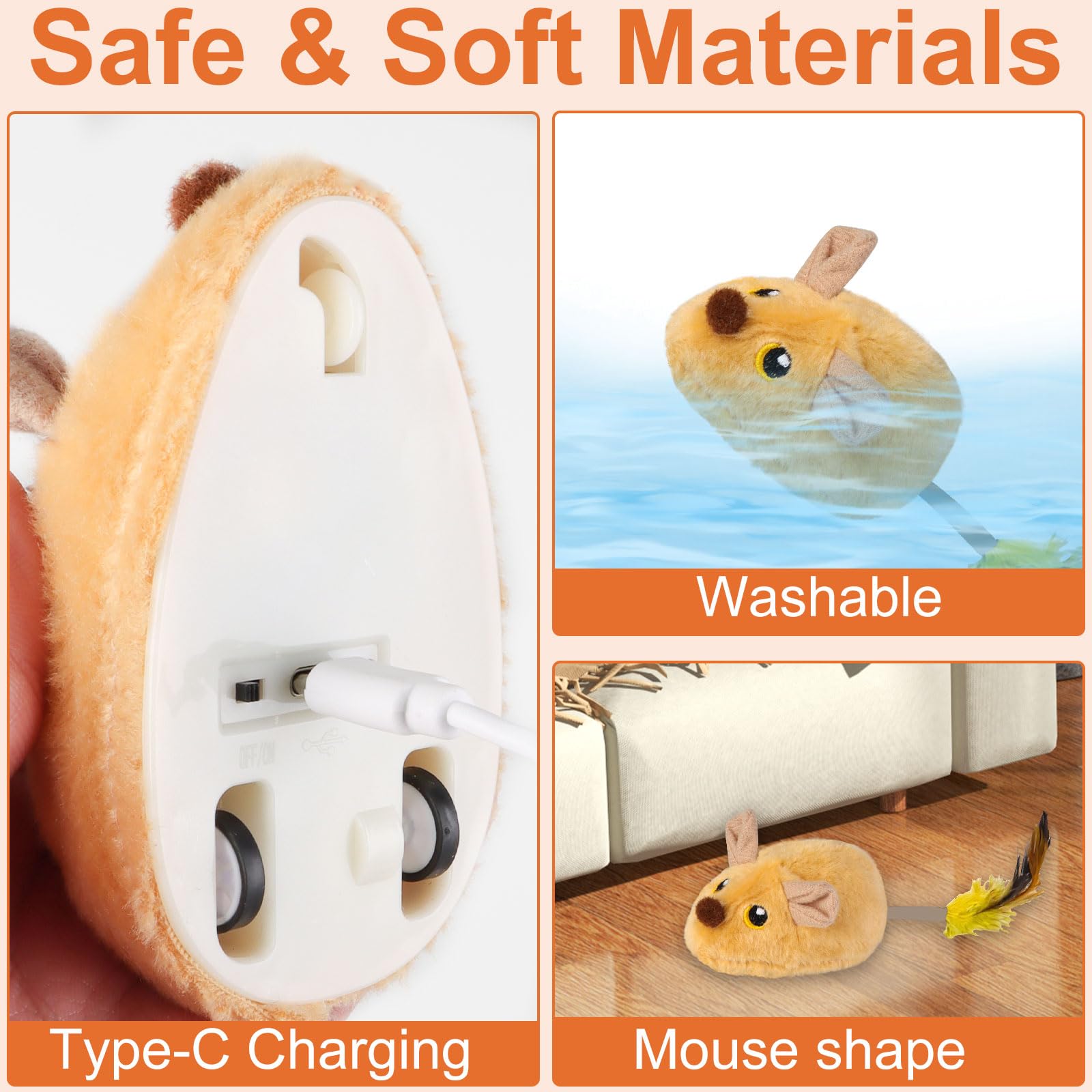 2024 New Interactive Remote Control Cat Toy - Self Moving Mouse for Indoor Cats, Squeaky Exercise Toy for Self Play & Birthday Gifts (Yellow) - Perfect for Playtime, Training & Keeping Indoor Cats Active