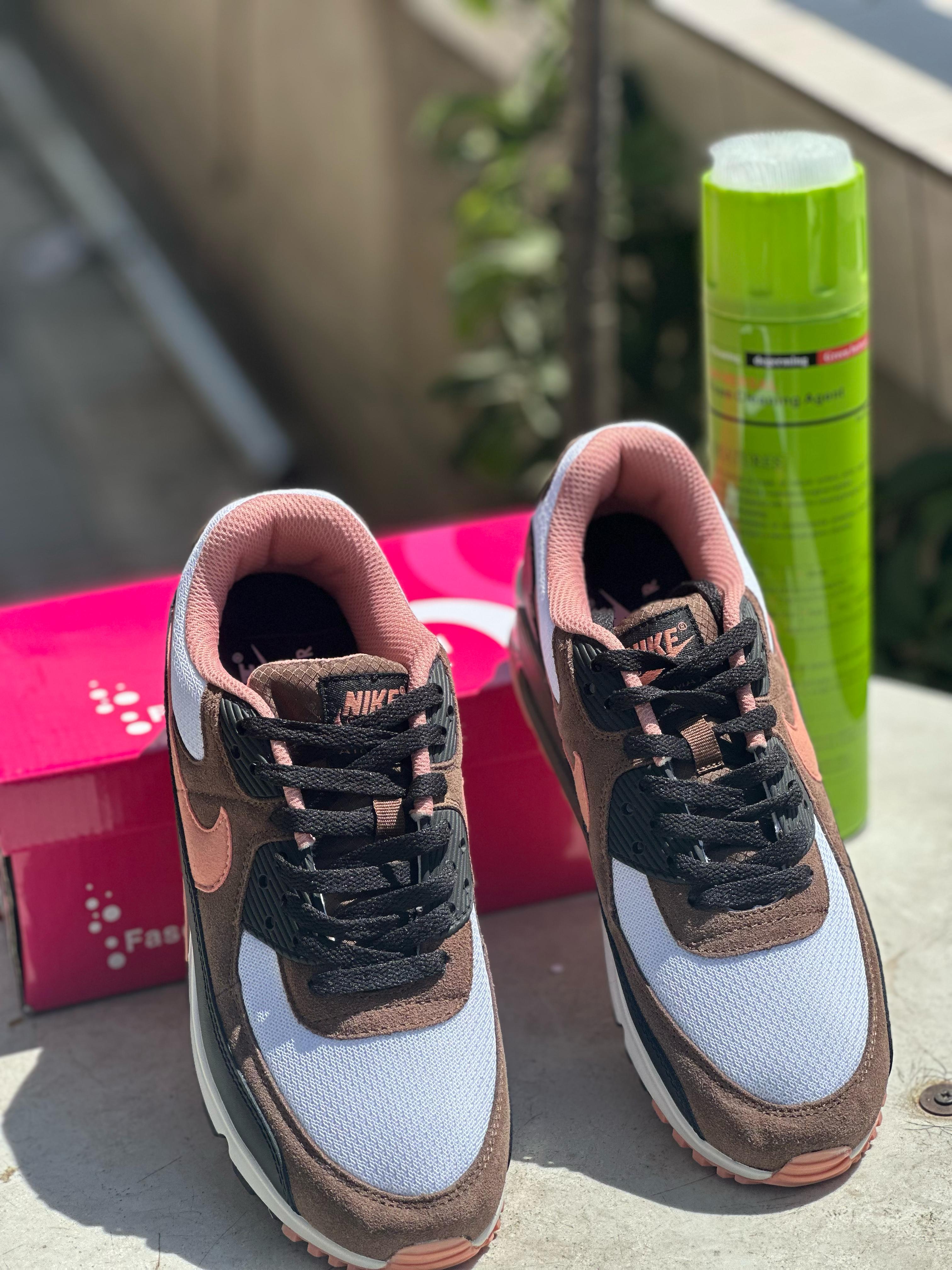 Nike Air Max 90 Sneakers - Brown, Pink & White Colorway | Men's/Women's Running Shoes for Casual Wear, Gym & Street Style