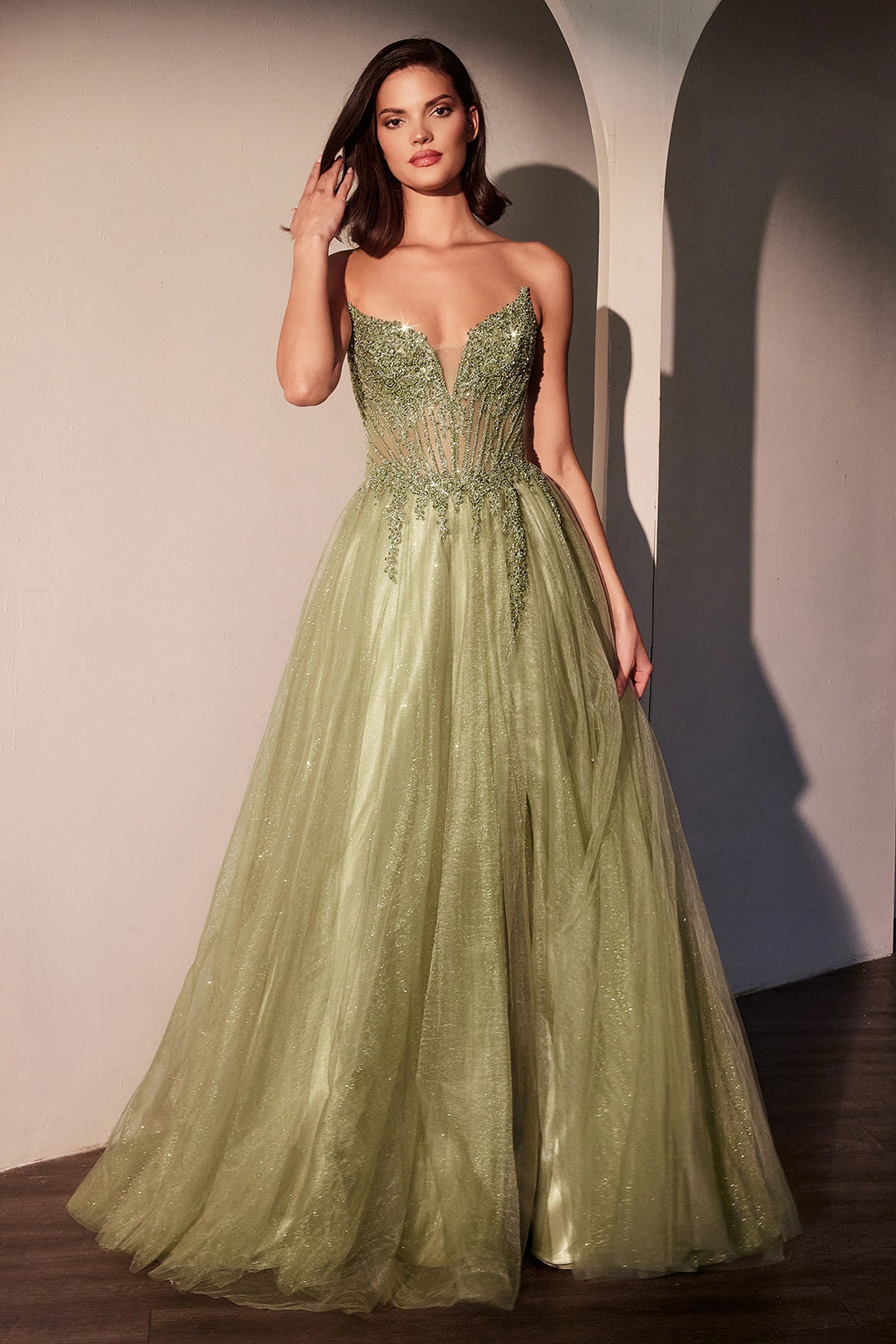 Elegant MERI GOWN Strapless Layered Tulle A-Line Dress for Prom, Wedding & Special Occasions