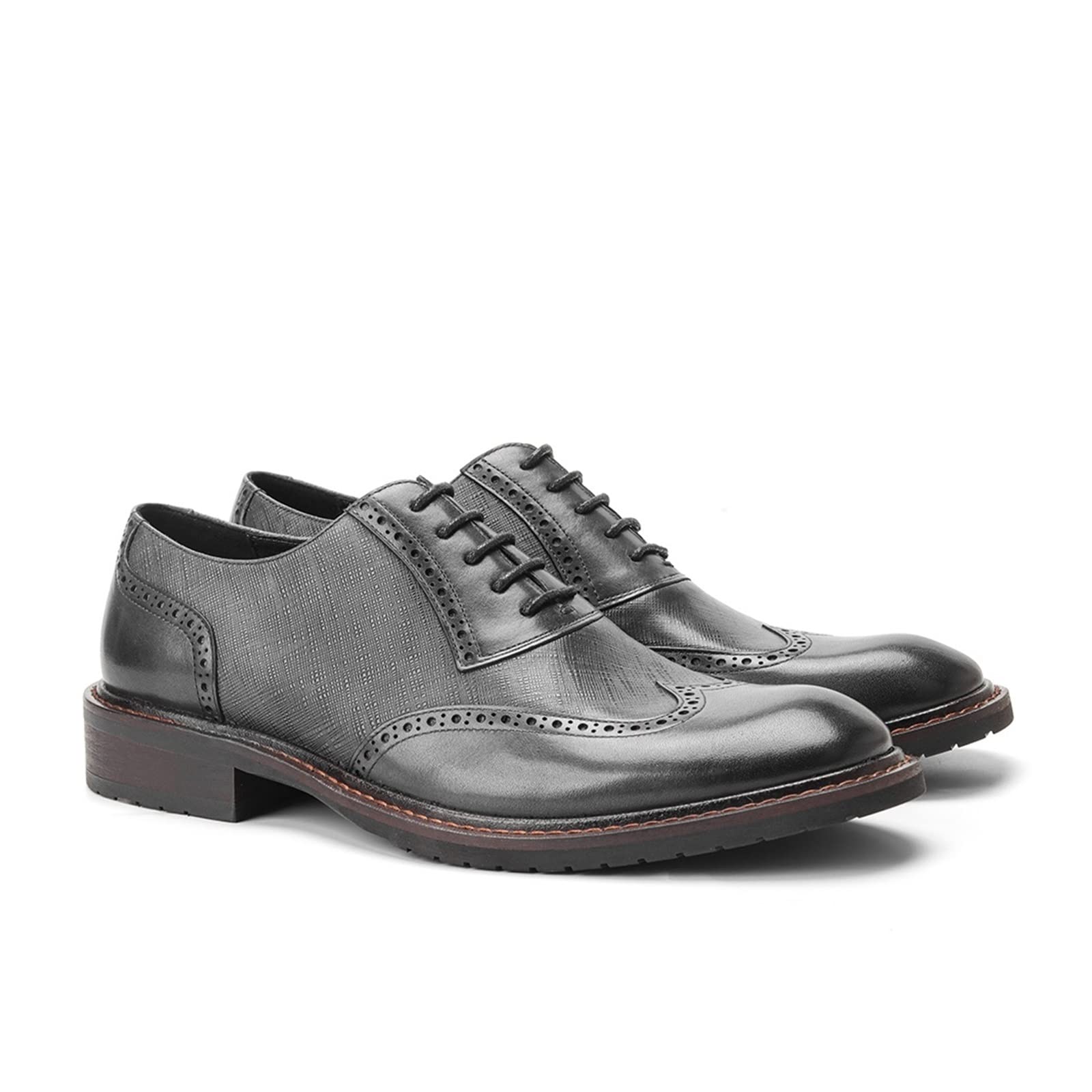Genuine PU Leather Men's Dress Shoes - Business Formal Oxford Shoes for Wedding & Office - Stylish & Comfortable Gentleman's Shoes for Work, Parties & Special Occasions
