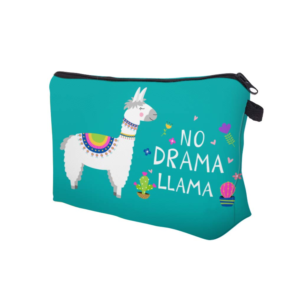 ASCHAR Adorable Waterproof Makeup Bag for Women - Large Roomy Travel Cosmetic Organizer, Cute Toiletry Bag for Gifts, Tools & Gadgets (Lazy Llama Design) - Perfect for Travel, Gym & Daily Essentials Storage