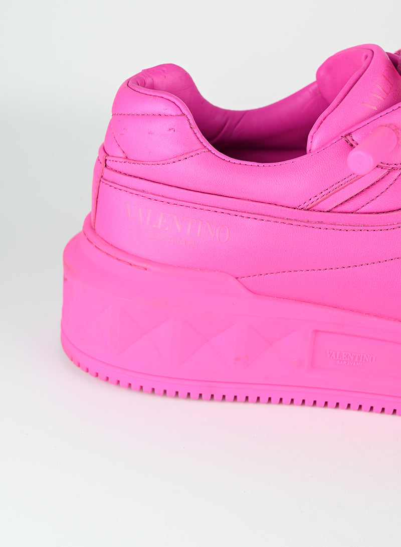 Valentino One Stud XL Fuchsia Sneakers - Women's Size 40 | Luxury Designer Fashion Shoes for Casual Wear & Street Style