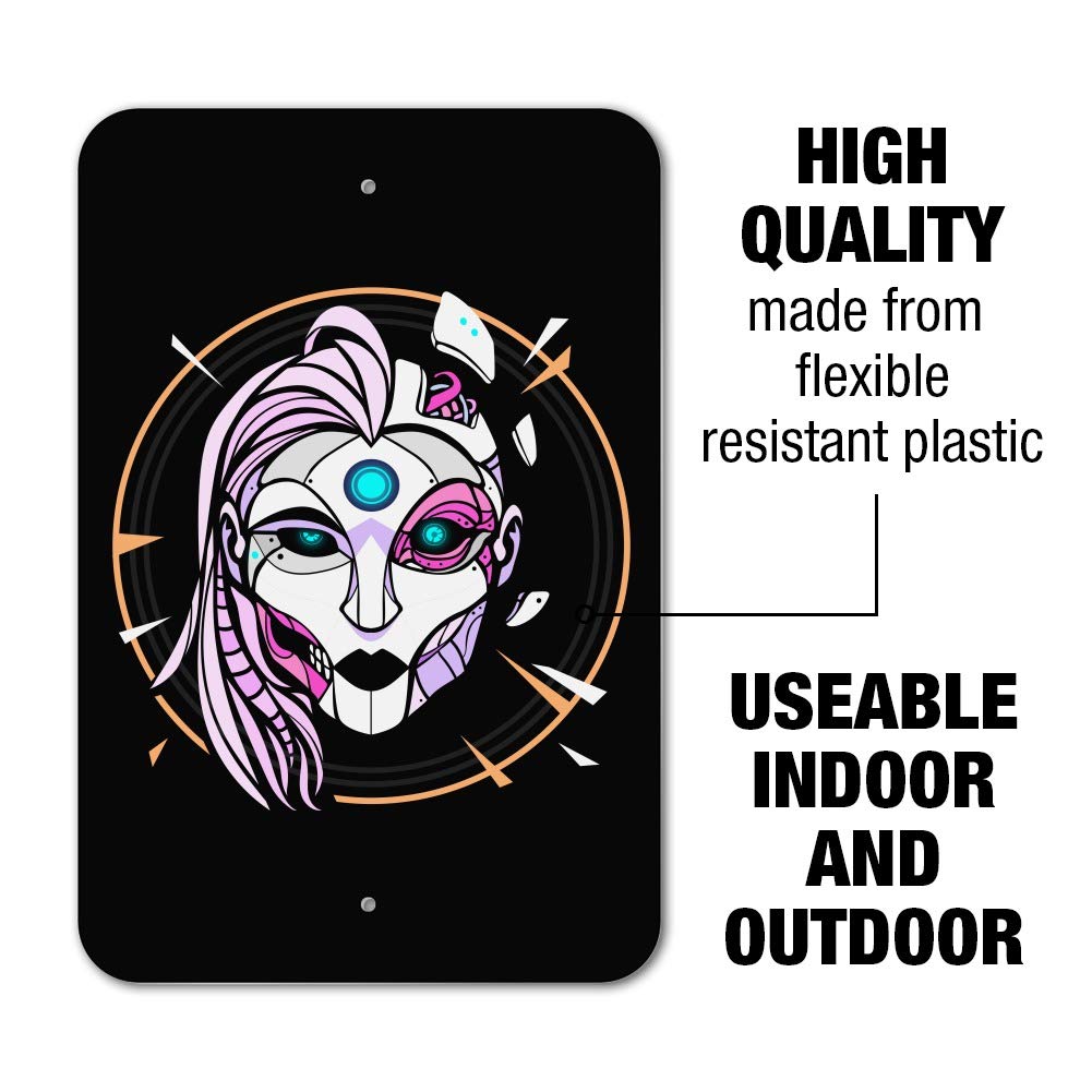 Cyborg Android Robot Science Woman Face Wall Art - Unique Home & Office Decor for Sci-Fi Fans | Perfect for Living Room, Bedroom, or Workspace