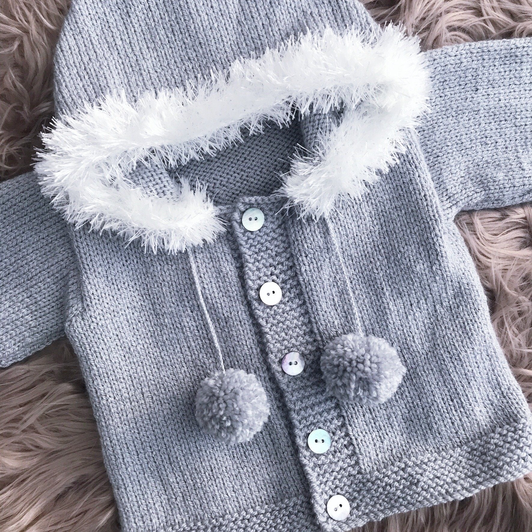 Custom Grey Faux Fur Hoodie for Women - Cozy Winter Fashion Outerwear - Perfect for Casual Outings, Streetwear & Cold Weather Layering