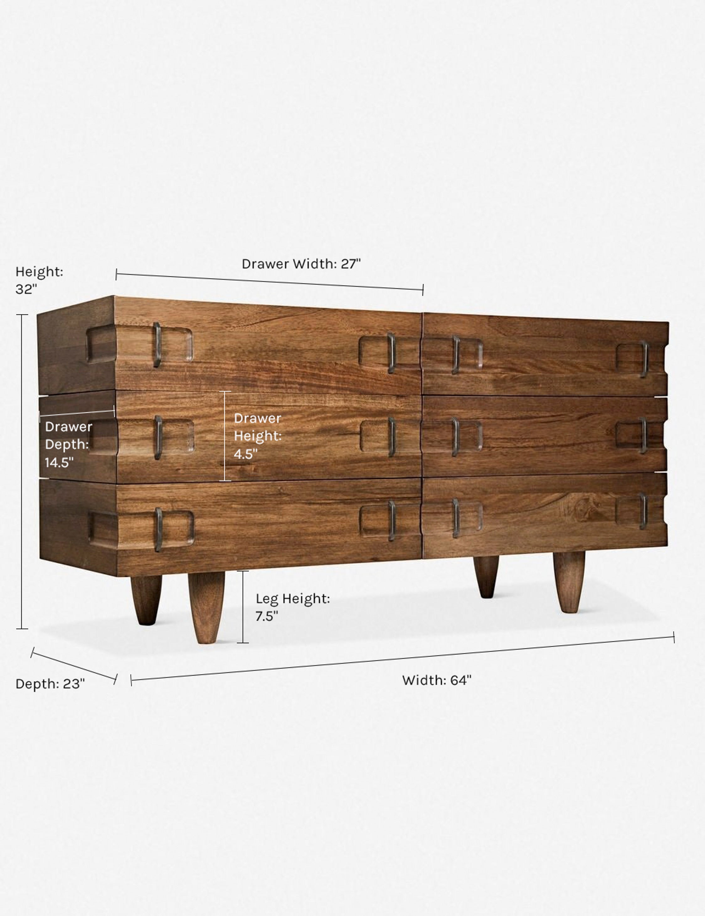 Modern 6-Drawer Wooden Dresser - Stylish Storage for Bedroom, Living Room & Closet Organization | Perfect for Home Decor & Space Saving