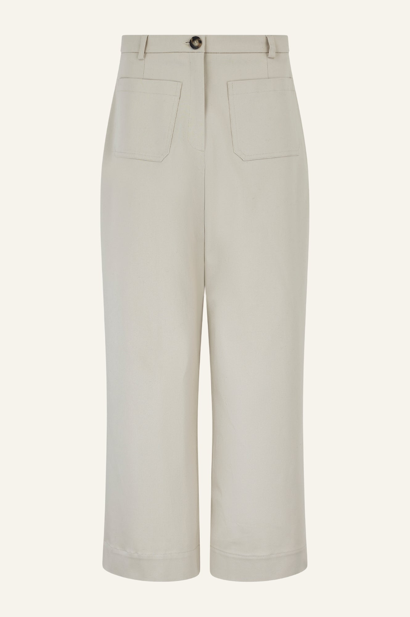 Kendal Stretch Cotton Sateen Women's Pants - Comfortable Taupe Trousers for Work, Office & Casual Wear