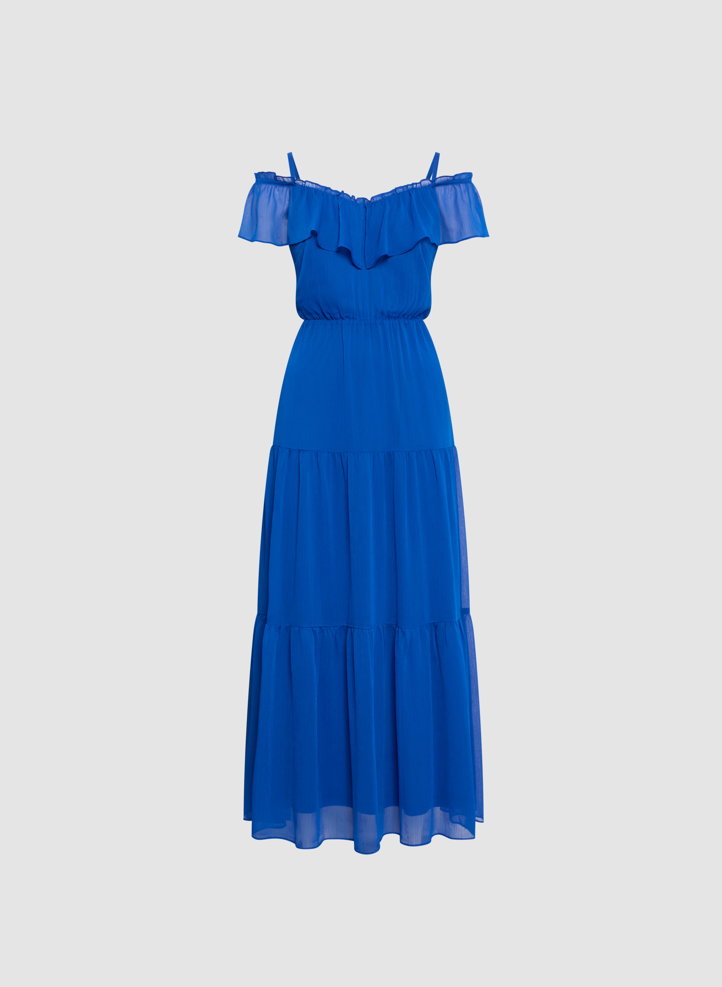 Elegant Cold Shoulder Tiered Dress for Women - Flowy Summer Party & Wedding Guest Outfit