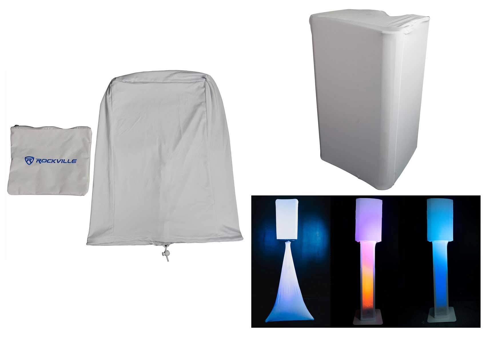 Rockville RSC128W White 12 Inch PA DJ Speaker Cover - Durable Scrims for Wedding, Church, Club Events - Perfect for Outdoor & Indoor Sound System Protection