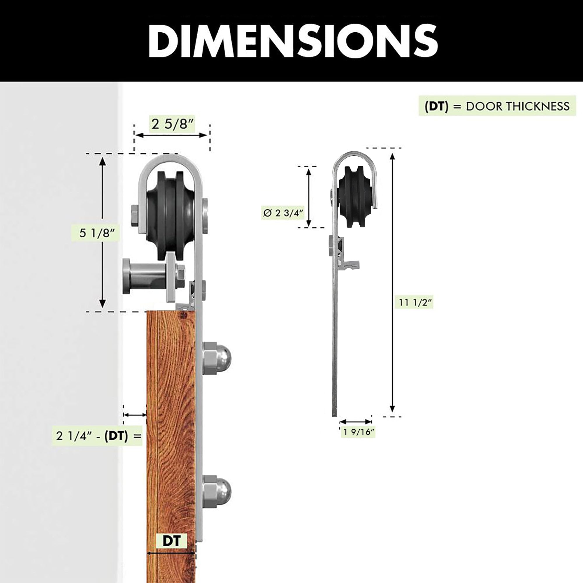 Homacer Brushed Nickel Sliding Barn Door Hardware Kit - Heavy Duty 12ft Flat Track for Double Doors, Classic Roller Design - Perfect for Farmhouse, Rustic & Modern Interior Spaces (Doors Not Included)