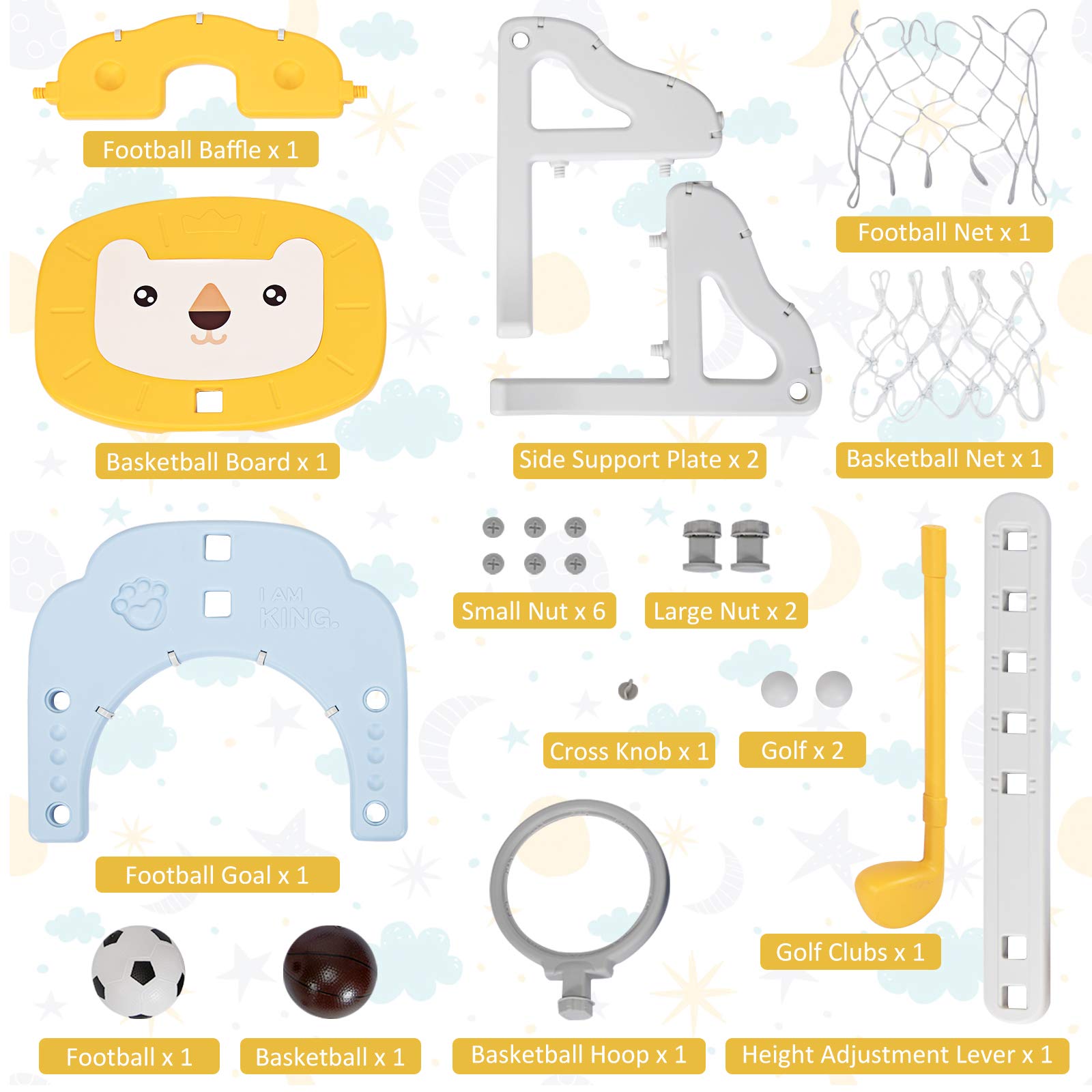 Costzon Adjustable Kids Basketball Hoop Set - Indoor/Outdoor Sports Toy for Toddlers (Best Gift)