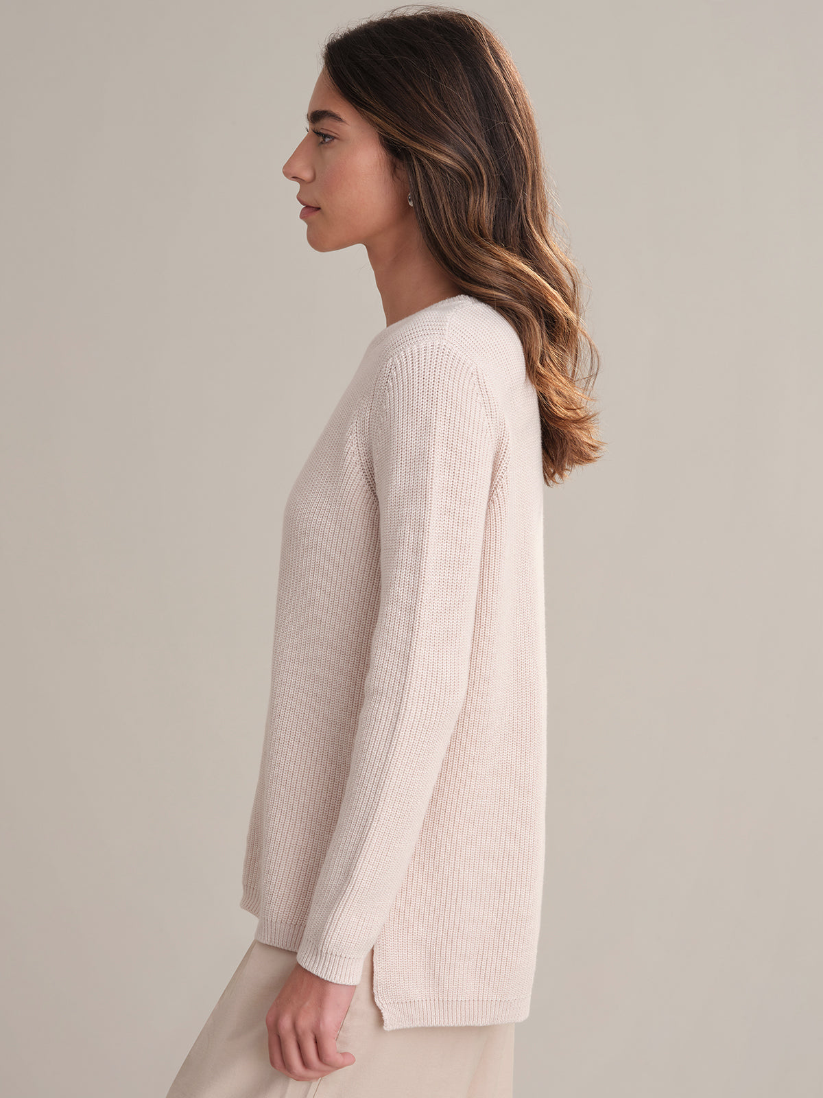 Emma Women's Crewneck Shaker Stitch Cotton Sweater - Soft & Cozy Knit Pullover for Casual Wear, Office, and Fall Layering
