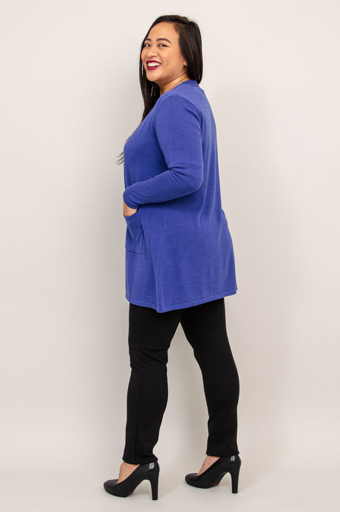 Justine Women's Deep Blue Cotton Sweater - Soft & Comfortable Pullover for Casual Wear, Office & Fall Outfits