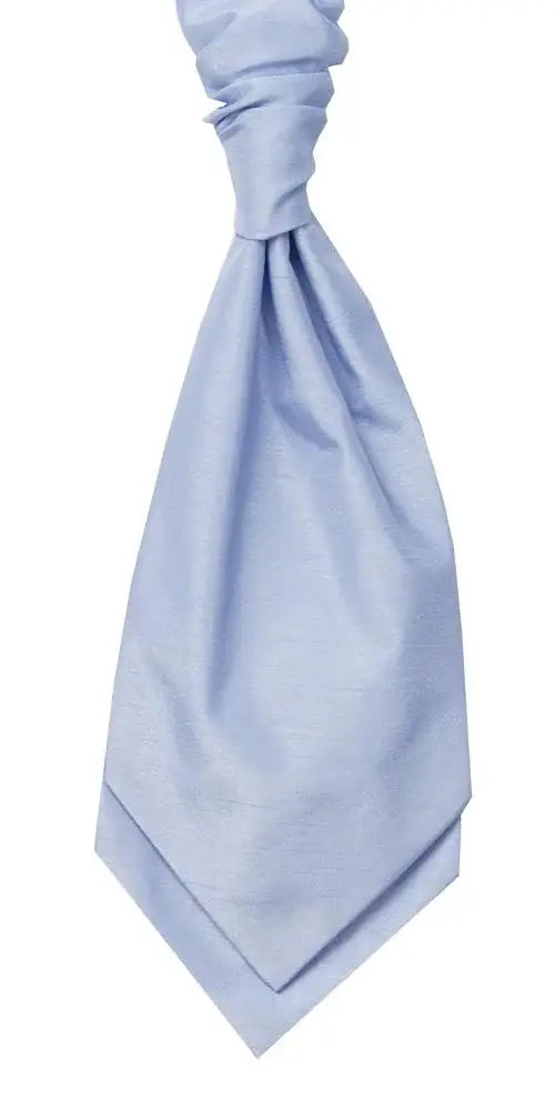 LA Smith Sky Shantung Self-Tie Wedding Cravat - Elegant Silk Necktie for Grooms, Formal Events & Vintage Style Outfits