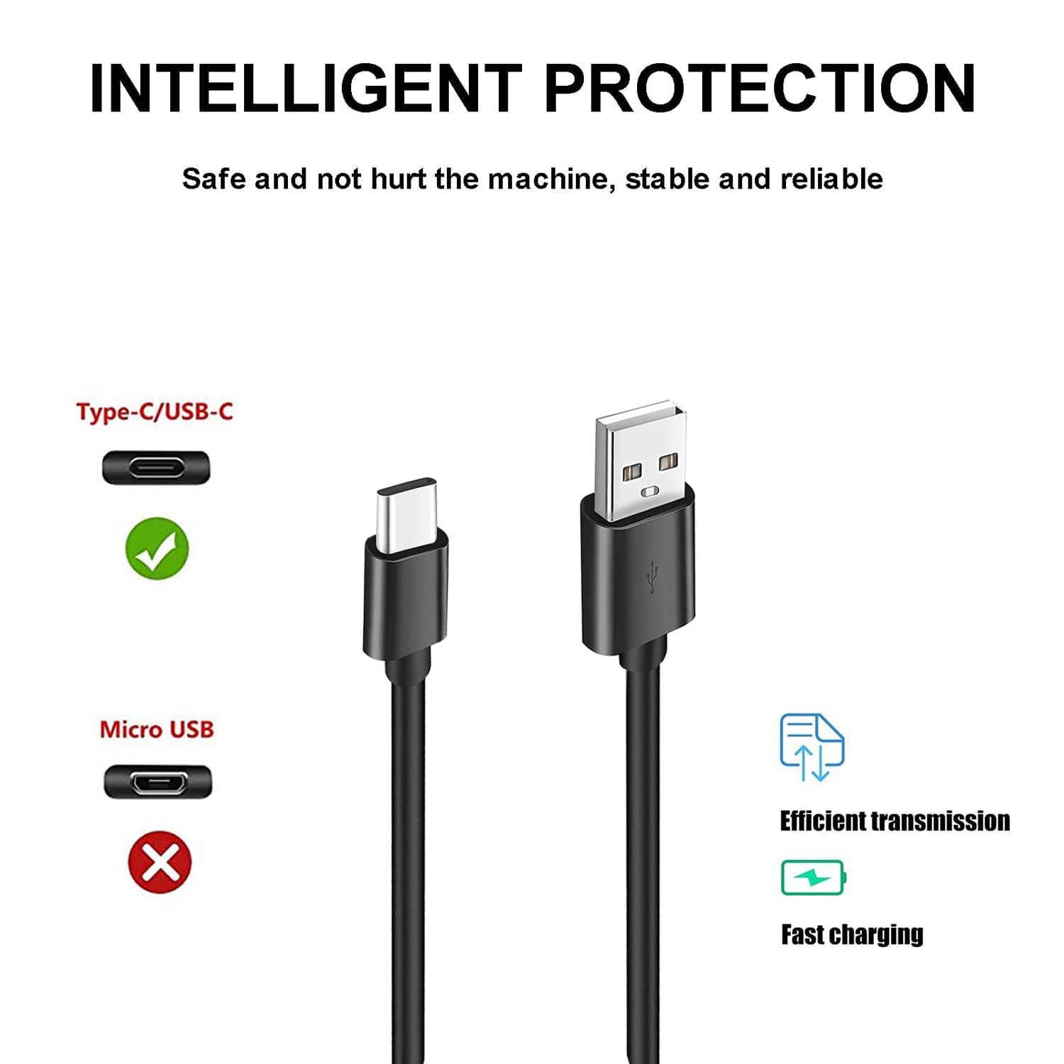 Aiivioll USB C to USB A Fast Charging Cable for Beats Fit Pro/Flex/Solo/Studio Buds/Solo 4/Studio Pro Headphones - 0.5m Black Replacement Cable - Perfect for Travel, Home & Office Charging