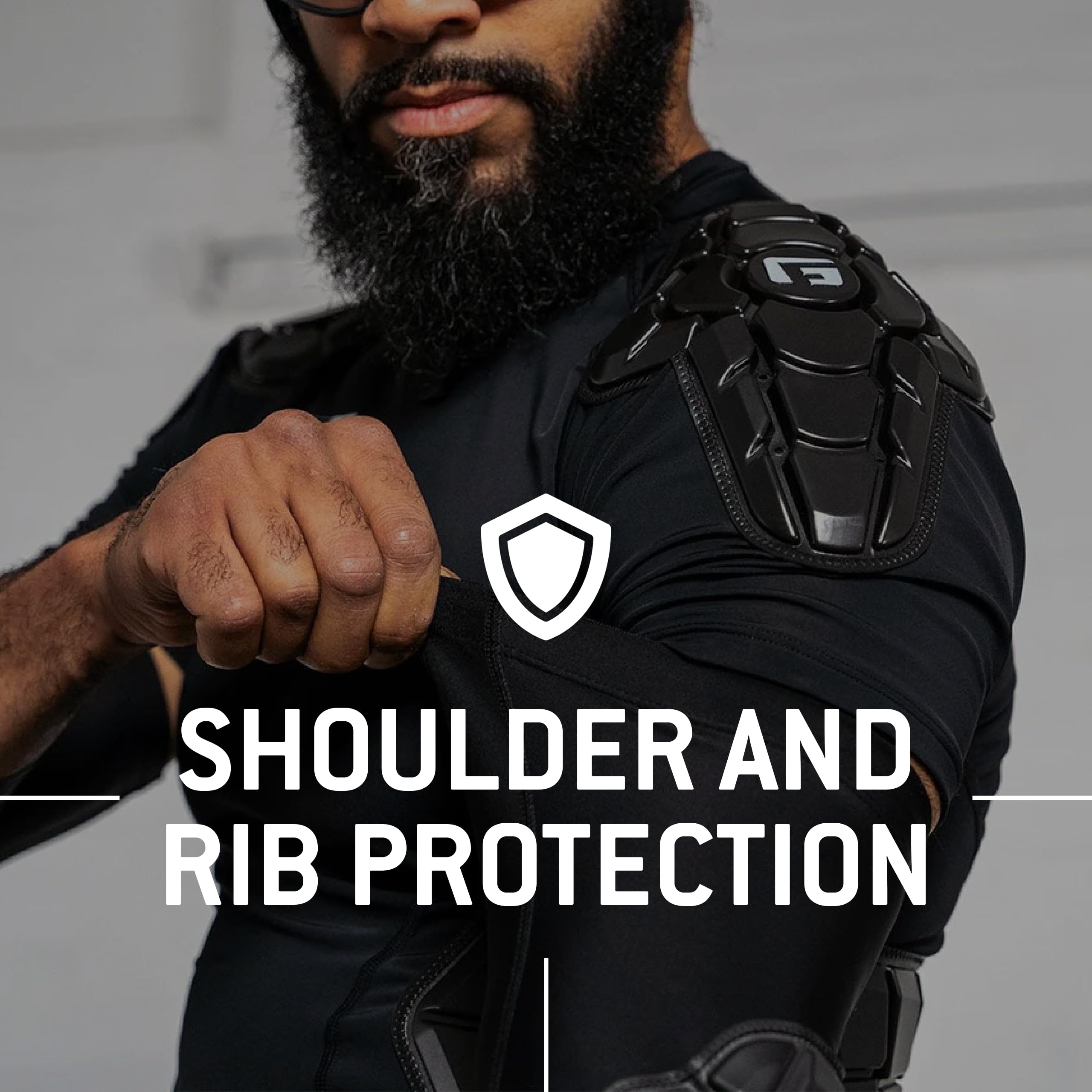 G-Form Pro-X3 Men's Short Sleeve Protective Baselayer Shirt - Breathable Padded Compression Undershirt for Cycling, Mountain Biking & Motorcycle Riding - Moisture Wicking Performance Shirt for Sports & Outdoor Activities