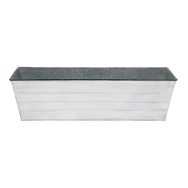 Galvanized Steel Flower Box Planter - Rustproof Outdoor Garden Container for Plants, Flowers & Herbs - Perfect for Patio, Balcony & Window Sill Decor